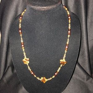 Women's TIGER EYE Stone Necklace 24" QUICK SHIP